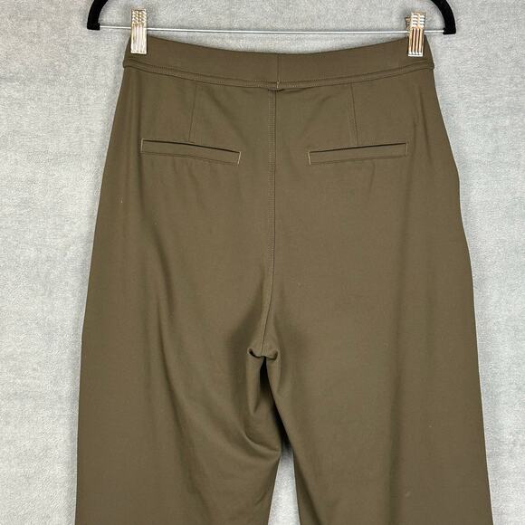 Halara Pants Womens Small Tall Green Pullon Wide Leg Trousers Stretch Office - Picture 4 of 13